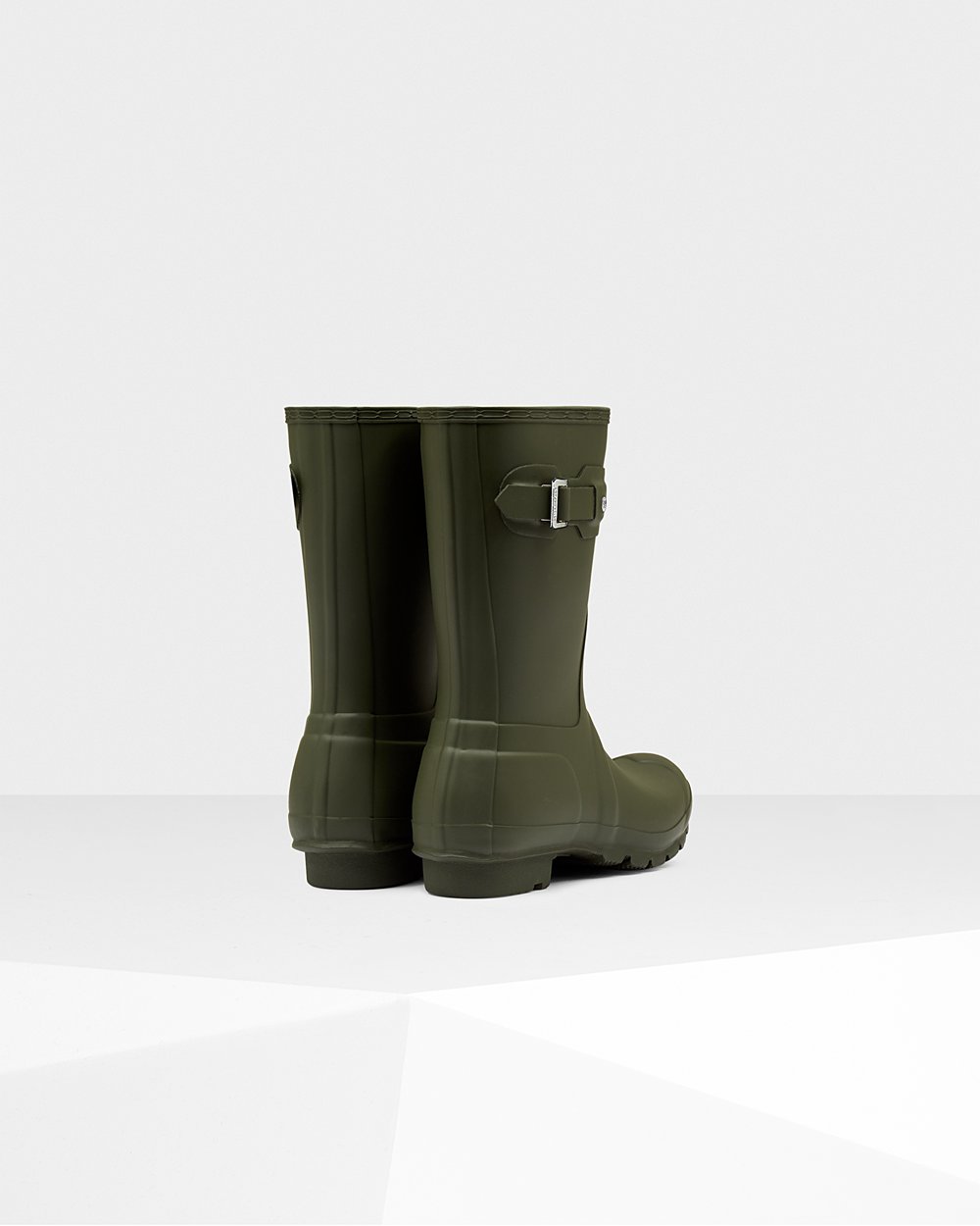 Bottes Courtes de Pluie Hunter Original Femme Vert Foncé Olive XYIAEGF-85